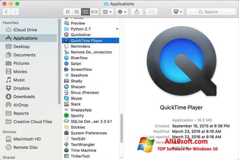 Screenshot QuickTime Pro für Windows 10