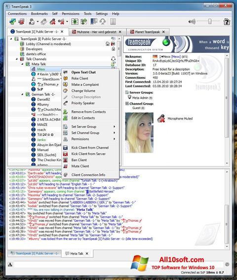 Screenshot TeamSpeak für Windows 10