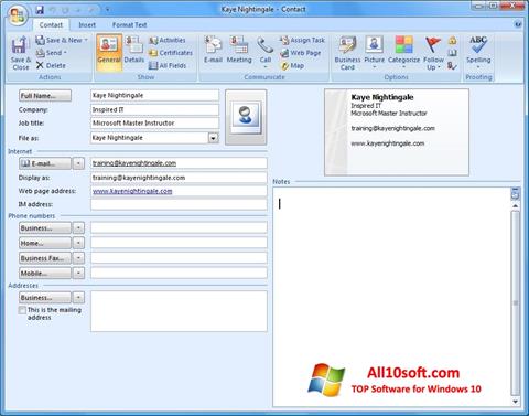 Screenshot Microsoft Outlook für Windows 10