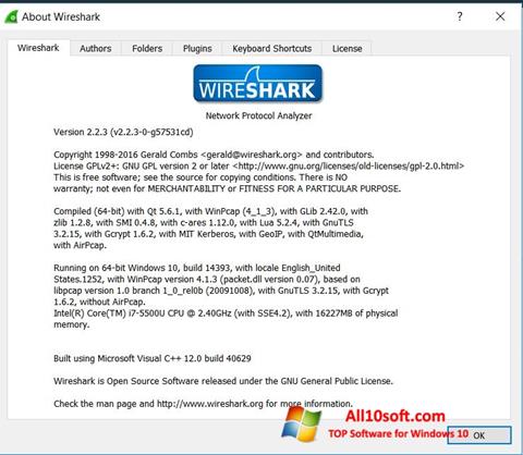 Screenshot Wireshark für Windows 10