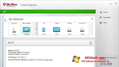 Screenshot McAfee Total Protection für Windows 10
