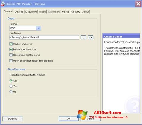Screenshot BullZip PDF Printer für Windows 10